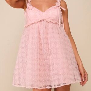 SABRINA CARPENTER OUTFIT - Pink Babydoll Mini Dress